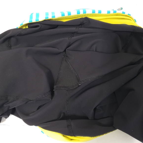 Lululemon Run: Women's Inspire Crop II Black Twin Stripe Spry Blue Spry Blue XL - Picture 8 of 9